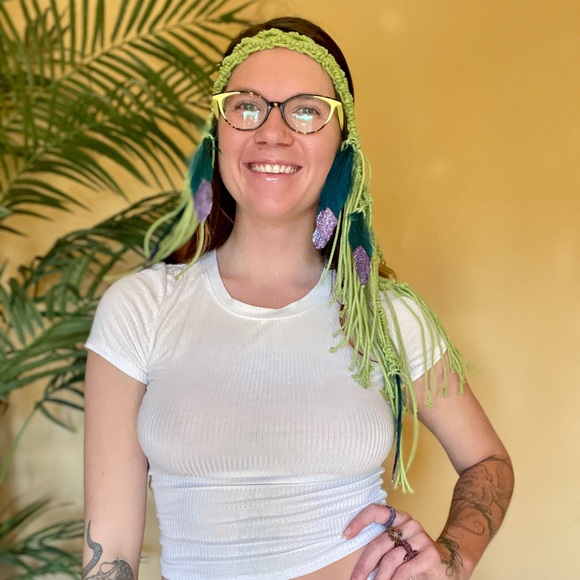 Handmade Macrame Crochet Tribal Headpiece - Picture 5 of 11